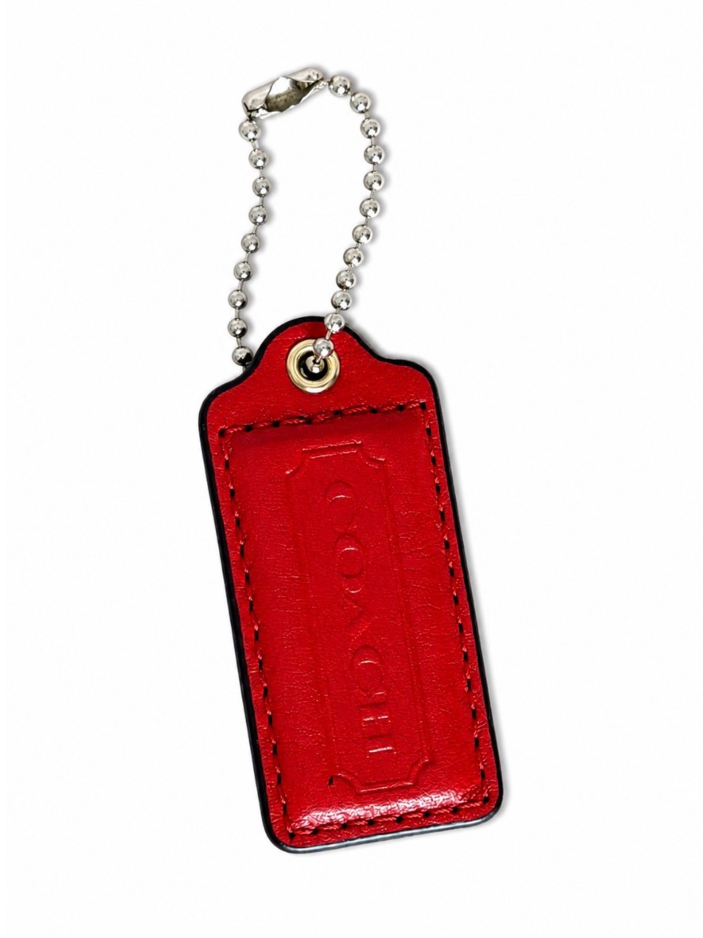 COACH Red Leather Medium Hang Tag